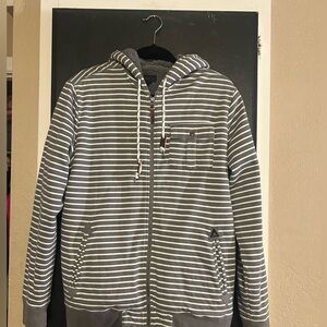 Men’s O’Neill zip up utility sweatshirt with stripe and Teddy inside